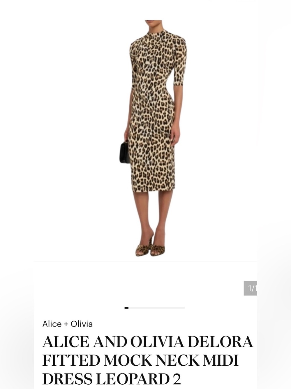 Alice + Olivia Delora fitted Leopard-Print Mock Neck Midi Dress - size 2
